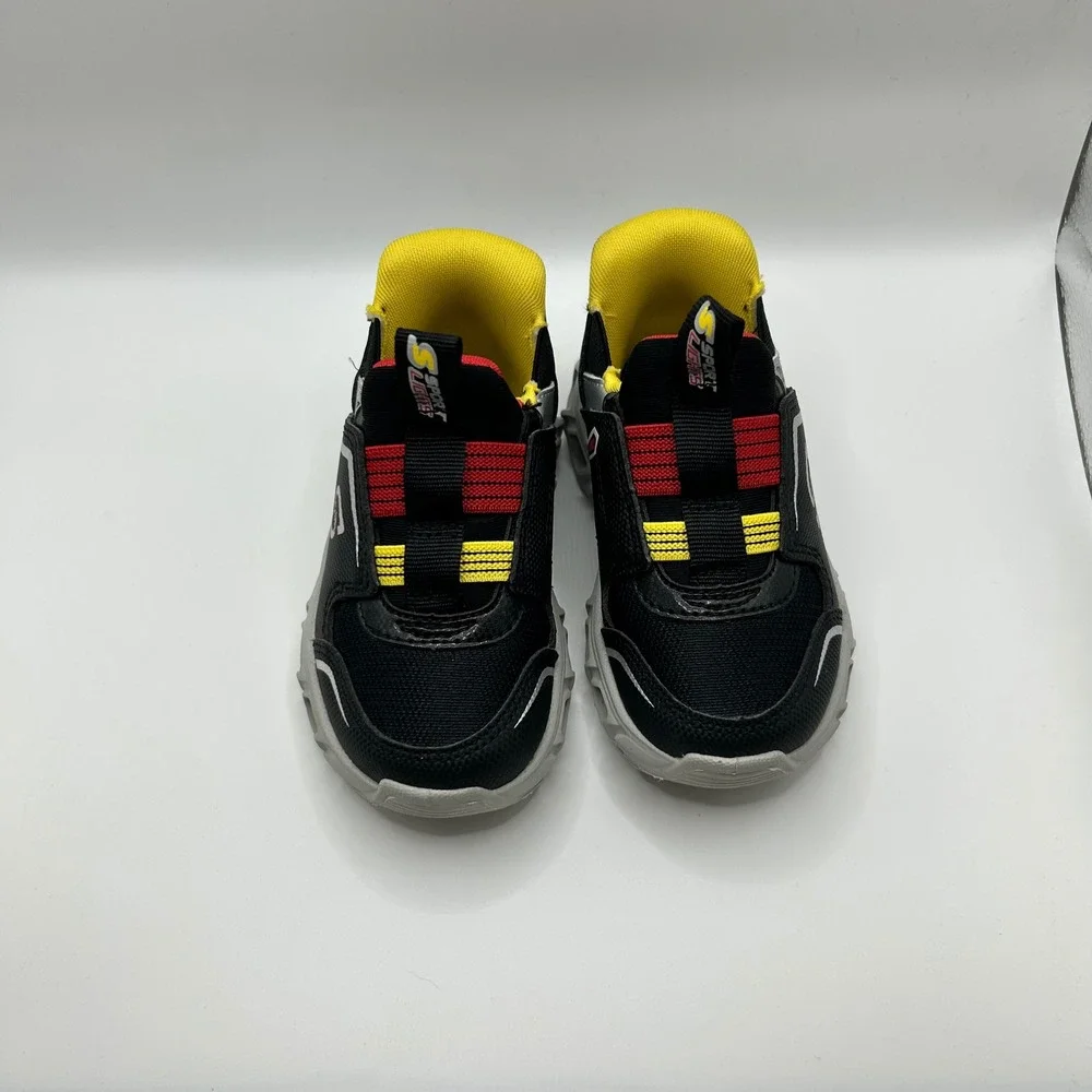 S Sport by Skechers Boys Step-ins Light Up Sneakers Black Red Yellow Size 6